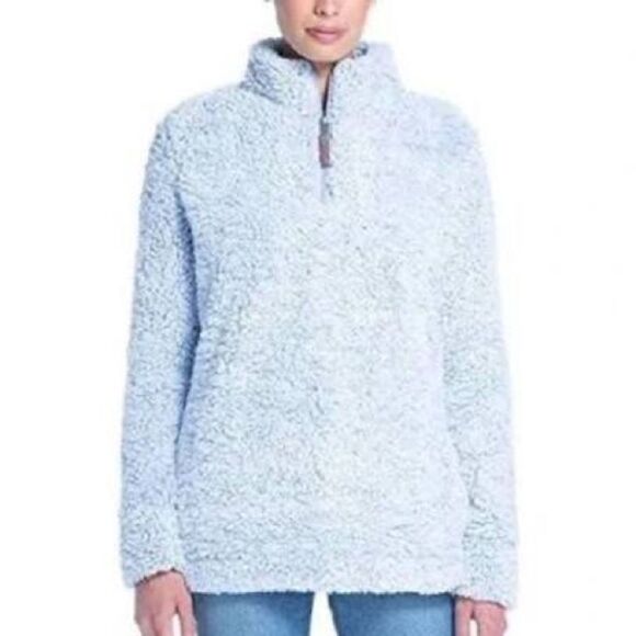 Weatherproof Sherpa Fleece Sweater Jacket Light Blue Size Small - Picture 1 of 2